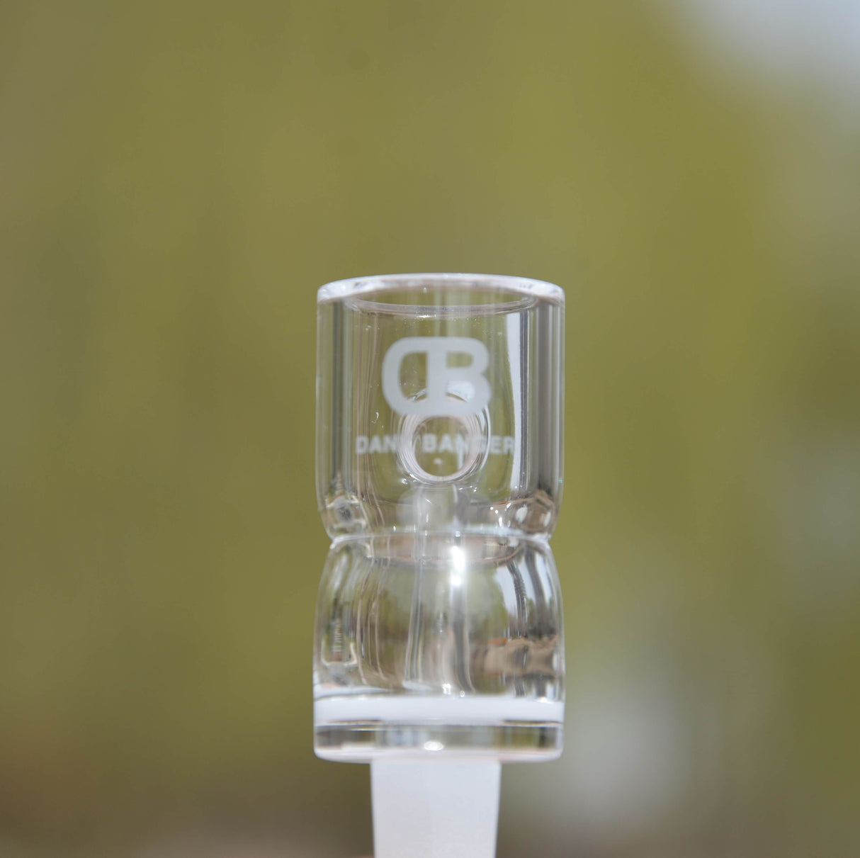 DANK BANGER Hybrid Splash Guard Banger with Terp Pearls & Cap, Close-Up View