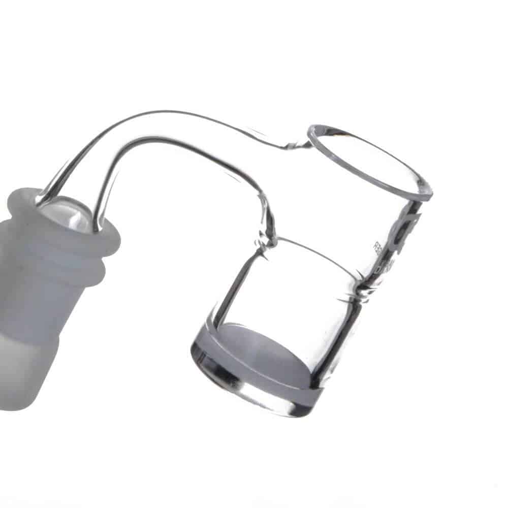 DANK BANGER Hybrid Splash Guard Banger with Terp Pearls & Cap, Quartz & Steel, 25mm