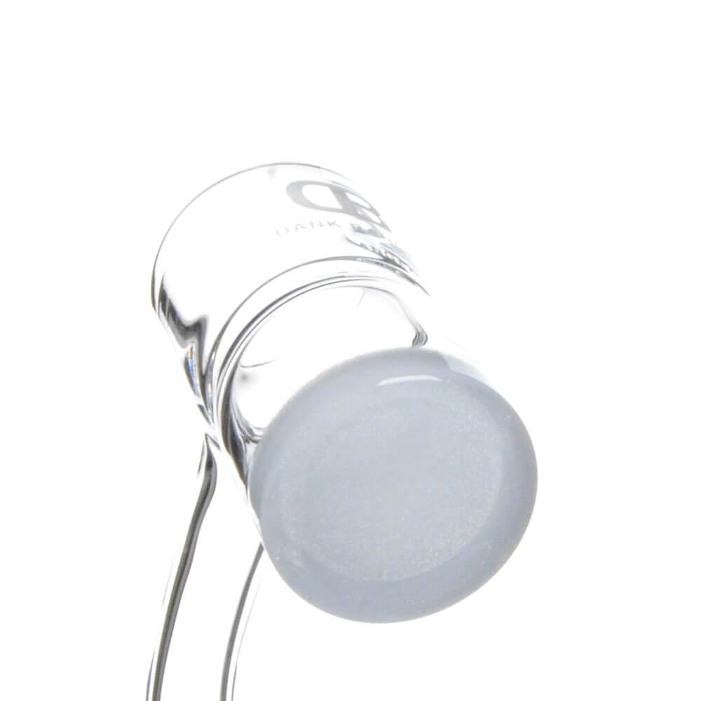 Close-up of DANK BANGER Hybrid Splash Guard Banger with Terp Pearls & Cap for Dab Rigs