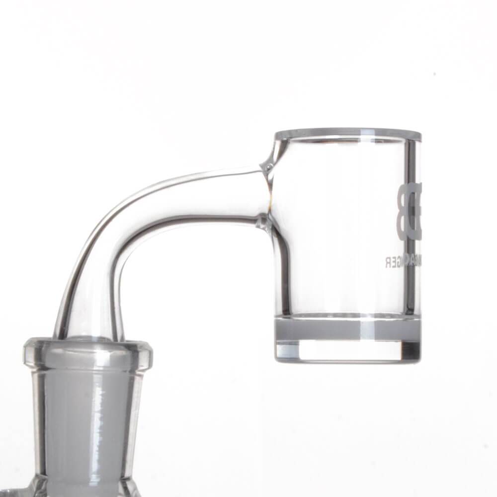 DANK BANGER Hybrid Waffle Banger Set, Quartz Glass, with Spinning Cap & Terp Pearls, Side View