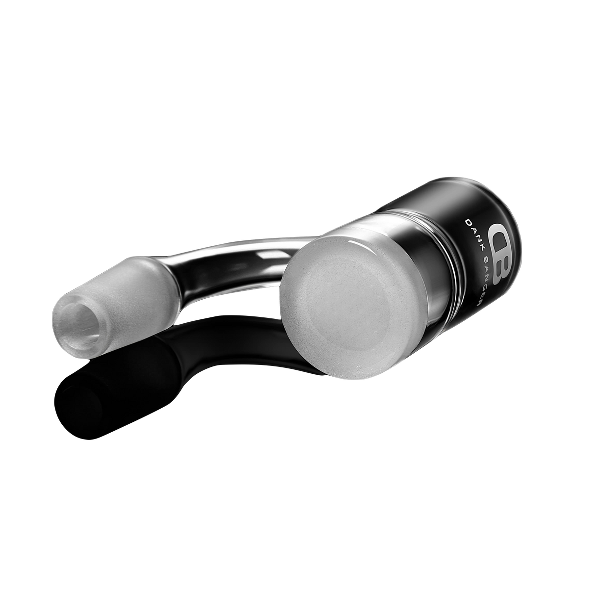 DANK BANGER Hybrid Waffle Banger Set with Splash Guard and Terp Pearls on Black Background