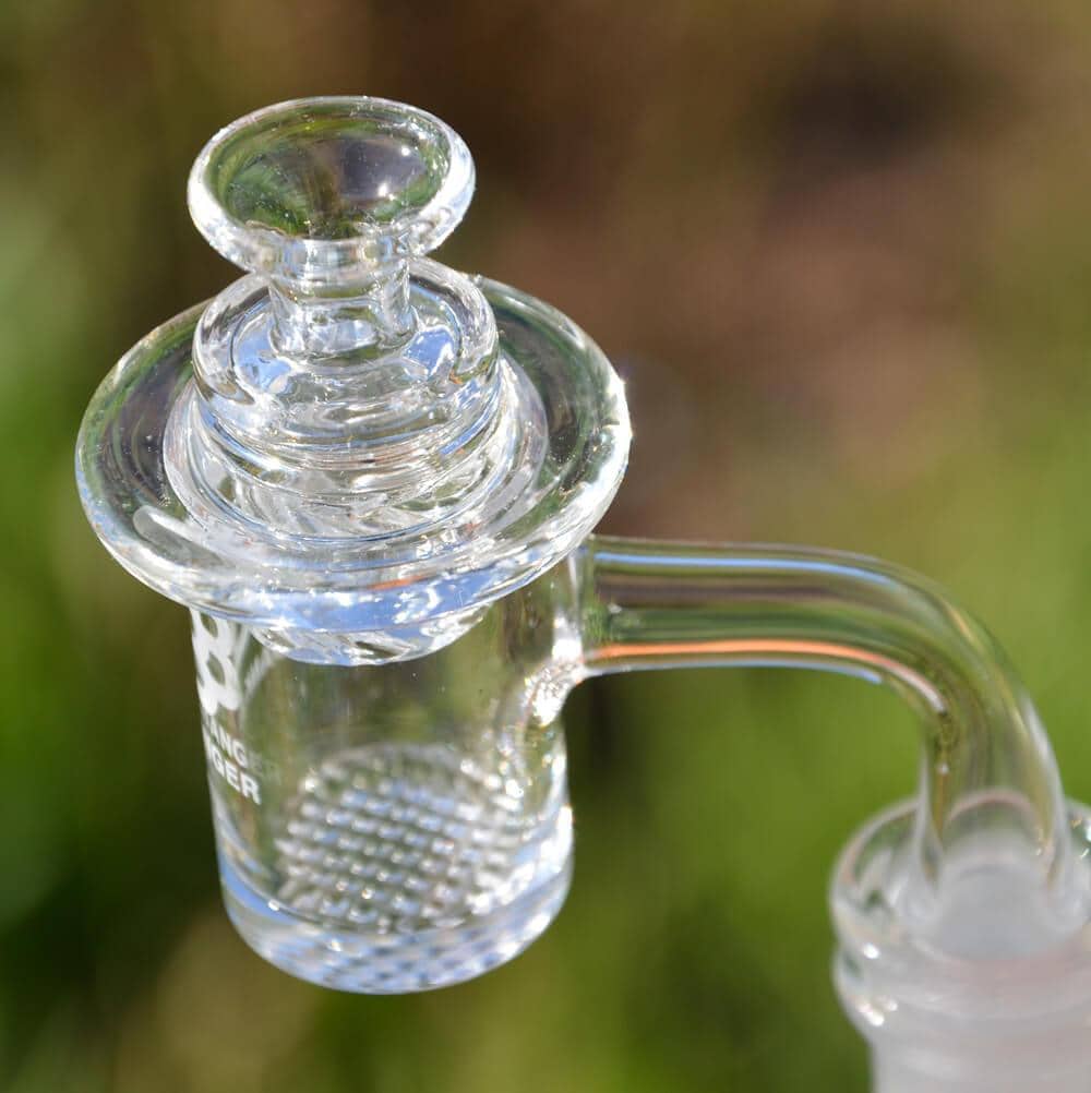 Dank Banger Waffle Bottom Banger Set with Spinning Cap & Terp Pearls, 14.5mm - Close-Up
