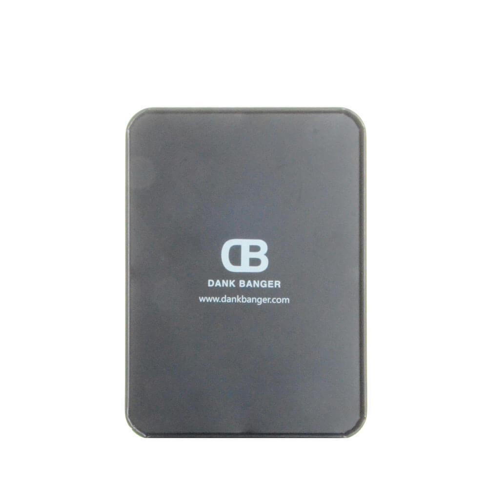 DANK BANGER branded compact storage case for dab rig accessories, front view on white background