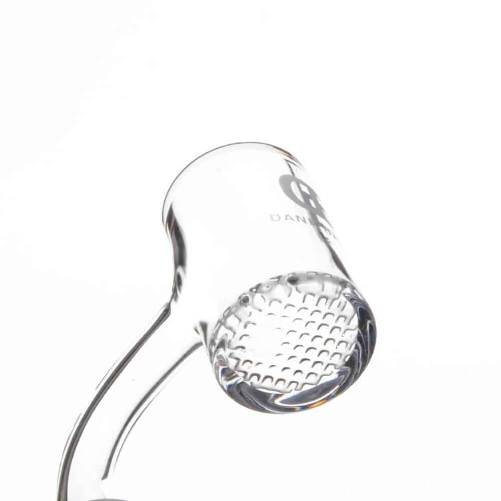 DANK BANGER Waffle Bottom Banger Set - 14.5mm with Cap & Pearls, Side View