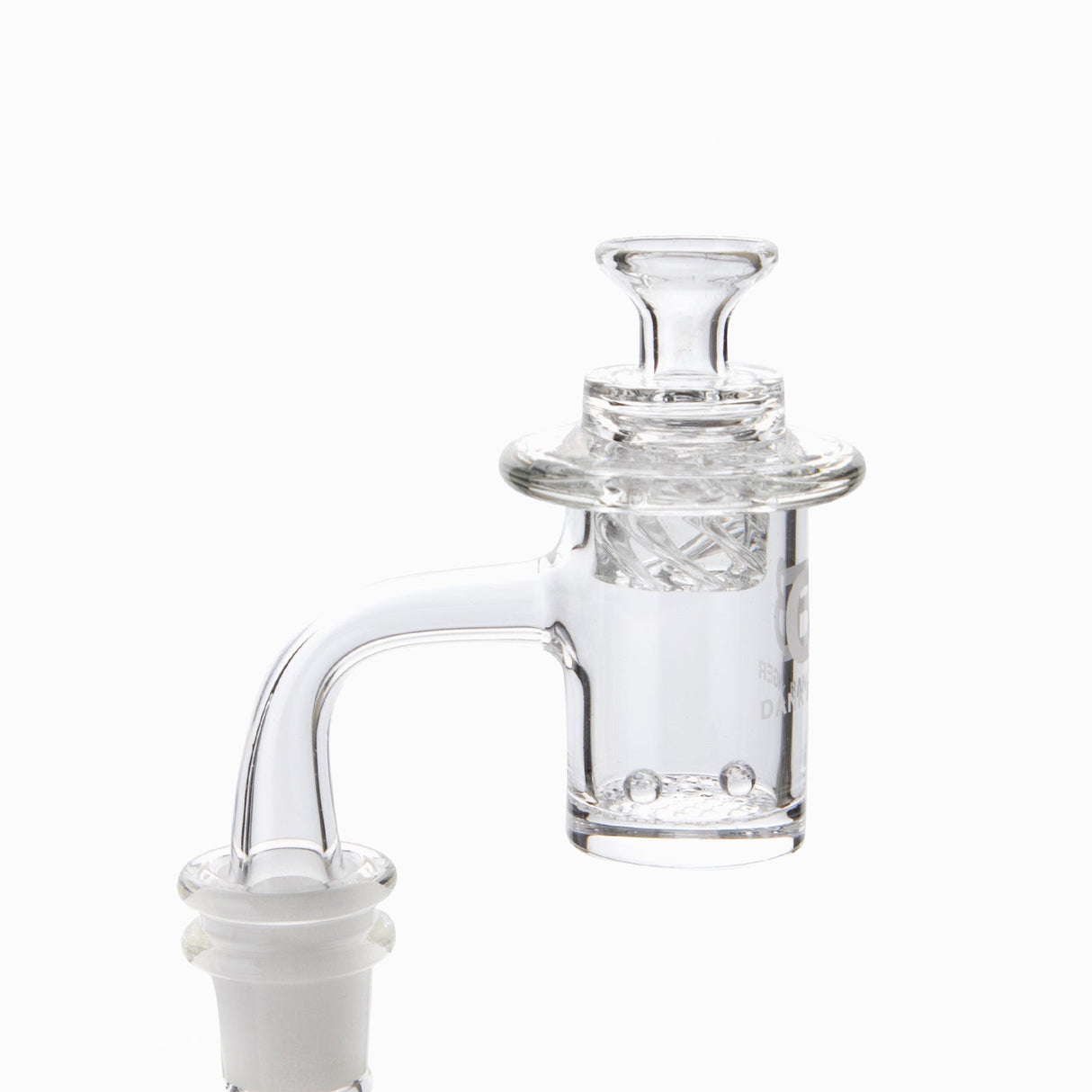 DANK BANGER Full Welding Waffle Banger Combo Set, Clear Quartz, Side View on Seamless White