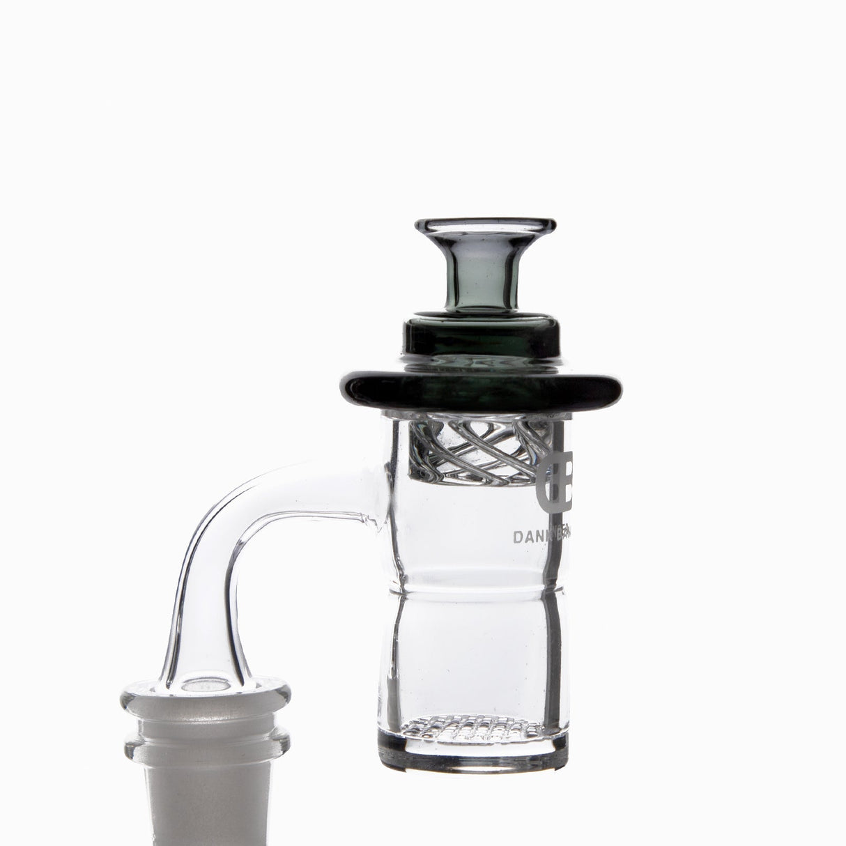 DANK BANGER Full Welding Waffle Banger with Splash Guard, 25mm Quartz, Side View