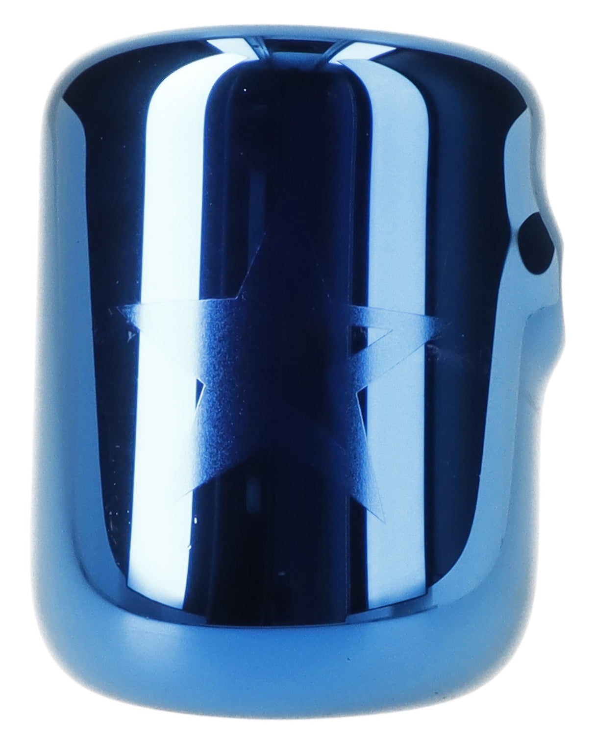 Fumed Blue Hammer Pipe - 4in Borosilicate Glass - Front View on White Background