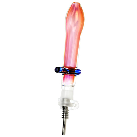 Fumed Glass Honey Dab Straw with Titanium Tip for Concentrates, 5.75" Height, Side View