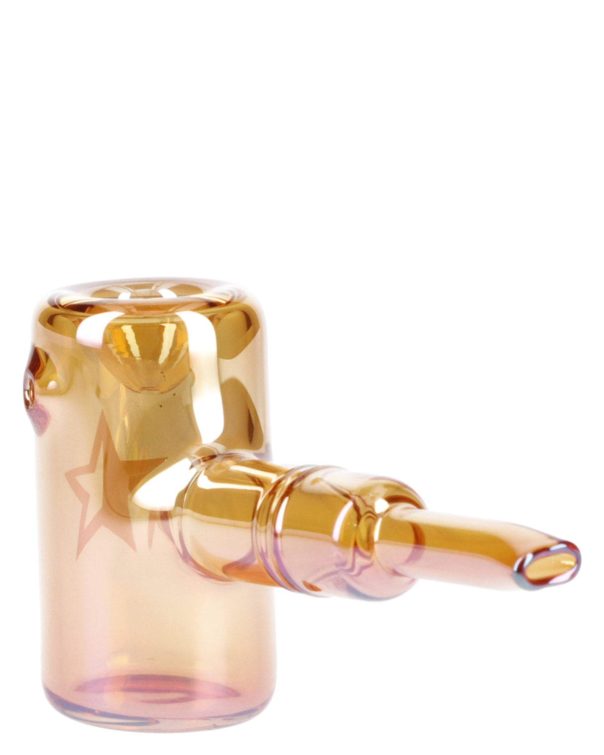 Fumed Orange Sherlock Pipe - 5in Borosilicate Glass Hand Pipe with Deep Bowl by Valiant Distribution