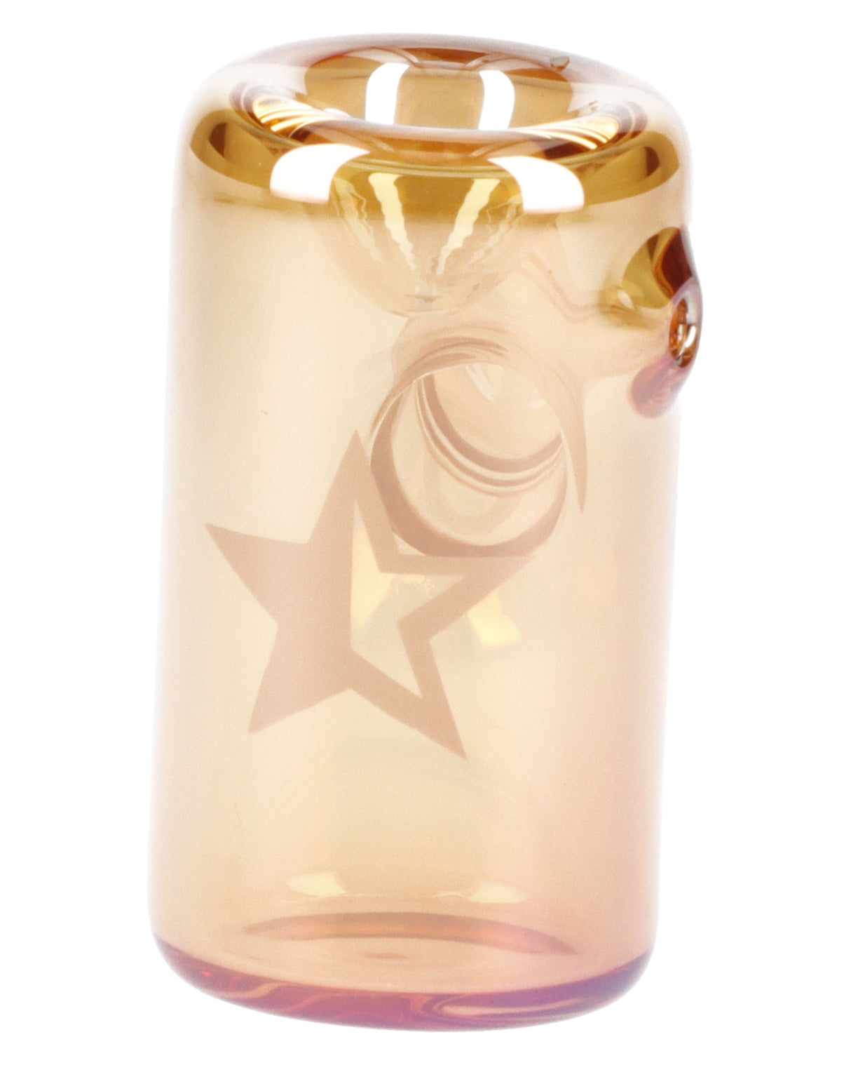 Fumed Orange Sherlock Pipe, 5in Borosilicate Glass, Compact Design for Dry Herbs - Front View