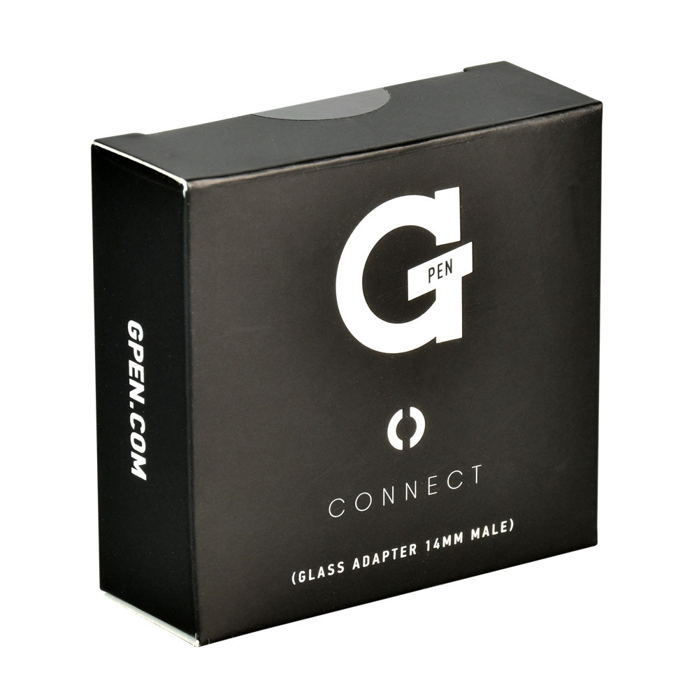 G Pen Connect Glass Adapter packaging, 14mm Male, by Grenco Science on white background