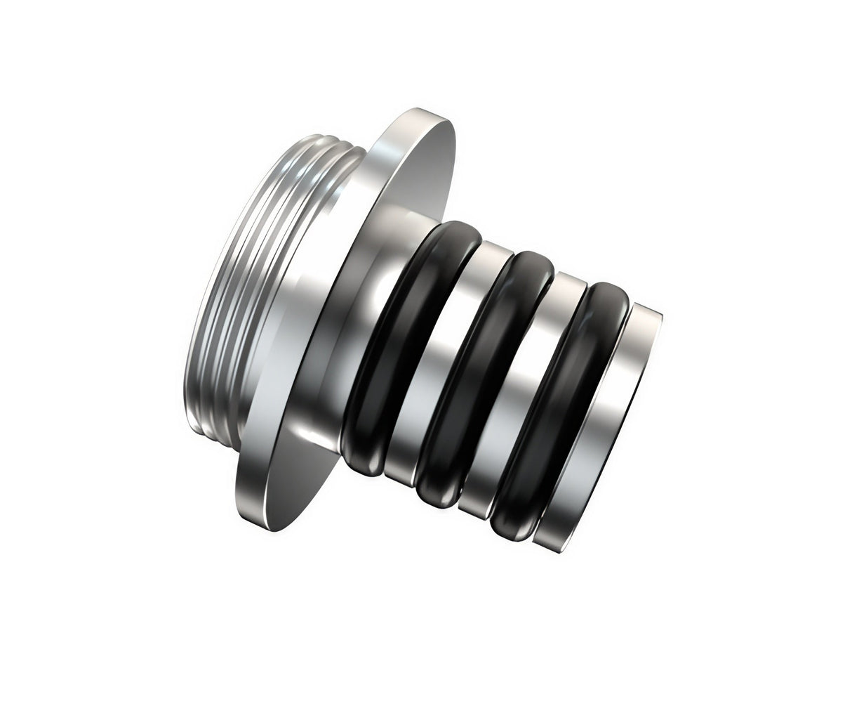 G Pen Connect Metal Connector by Grenco Science, 10mm joint size, ceramic and steel, angled view