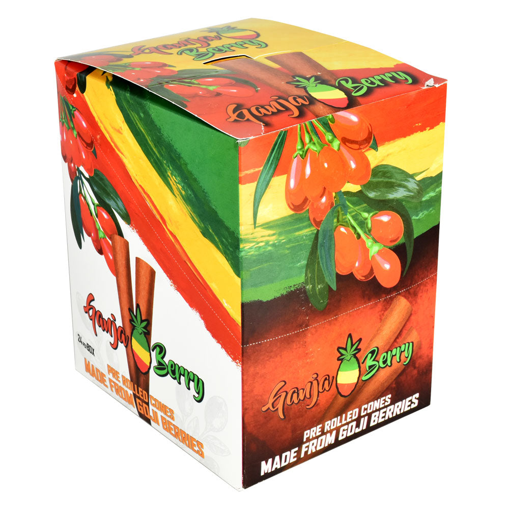 Ganja Berry Goji Berry Hemp Pre-rolled Cones, Vibrant Assorted Colors, Standard Size - Angled View