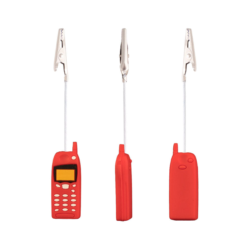 Gator Klips Cell Phone Memo Clip set, silicone and steel, front and side views, for rolling accessories