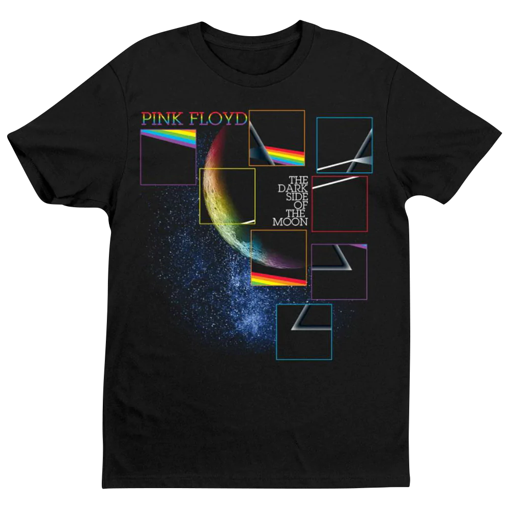 Get Down Art Pink Floyd Dissected Dark Side Black Cotton T-Shirt Front View