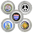 Assorted Glass Ashtrays 12 Pack with vibrant designs, 4" Borosilicate Glass, perfect for rolling accessories