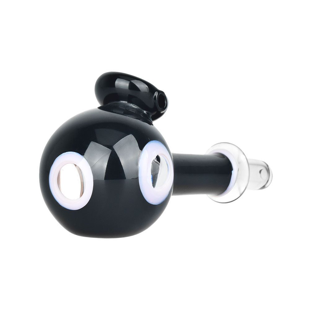 Borosilicate Glass Cauldron Hand Pipe - Side View on Seamless White Background