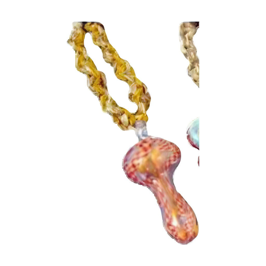 Assorted Glass Mini Pipes on Hemp Necklaces, Borosilicate Spoon Design
