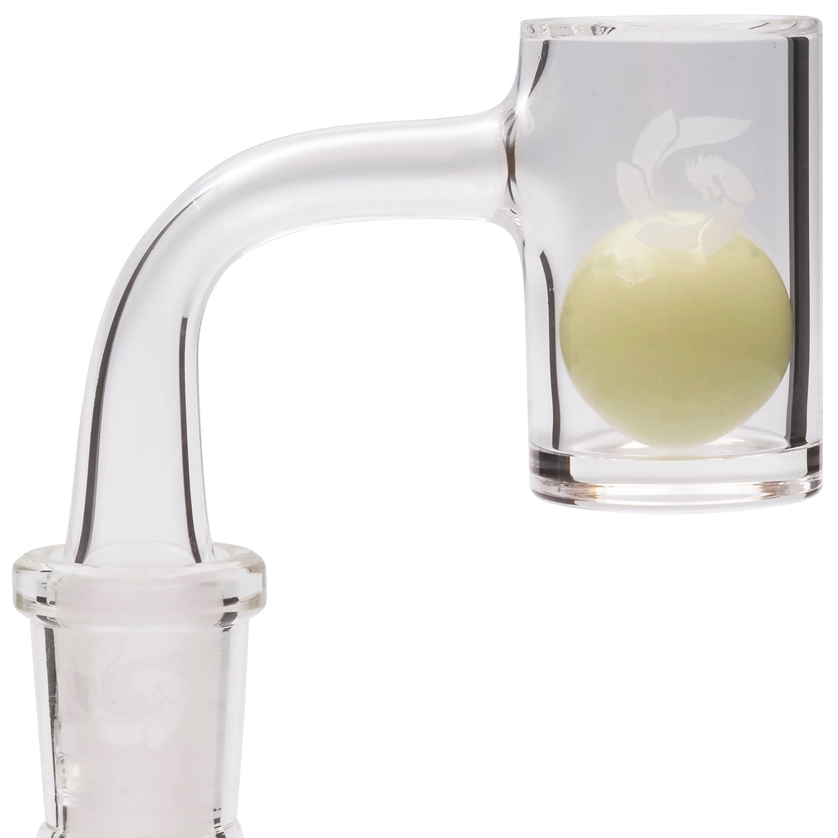 Glasshouse Classic Quartz Banger with 90-Degree Male Joint for Dab Rigs, 25mm - Close-up Side View