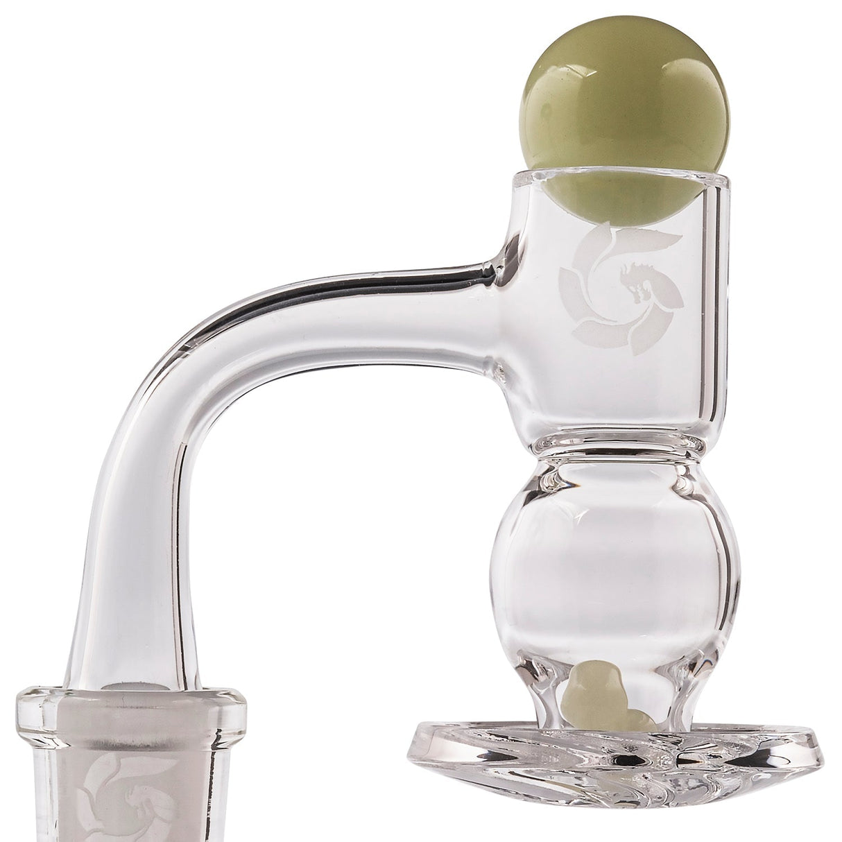 Glasshouse Egg Turbo Cyclone Quartz Banger Kit side view on seamless white background