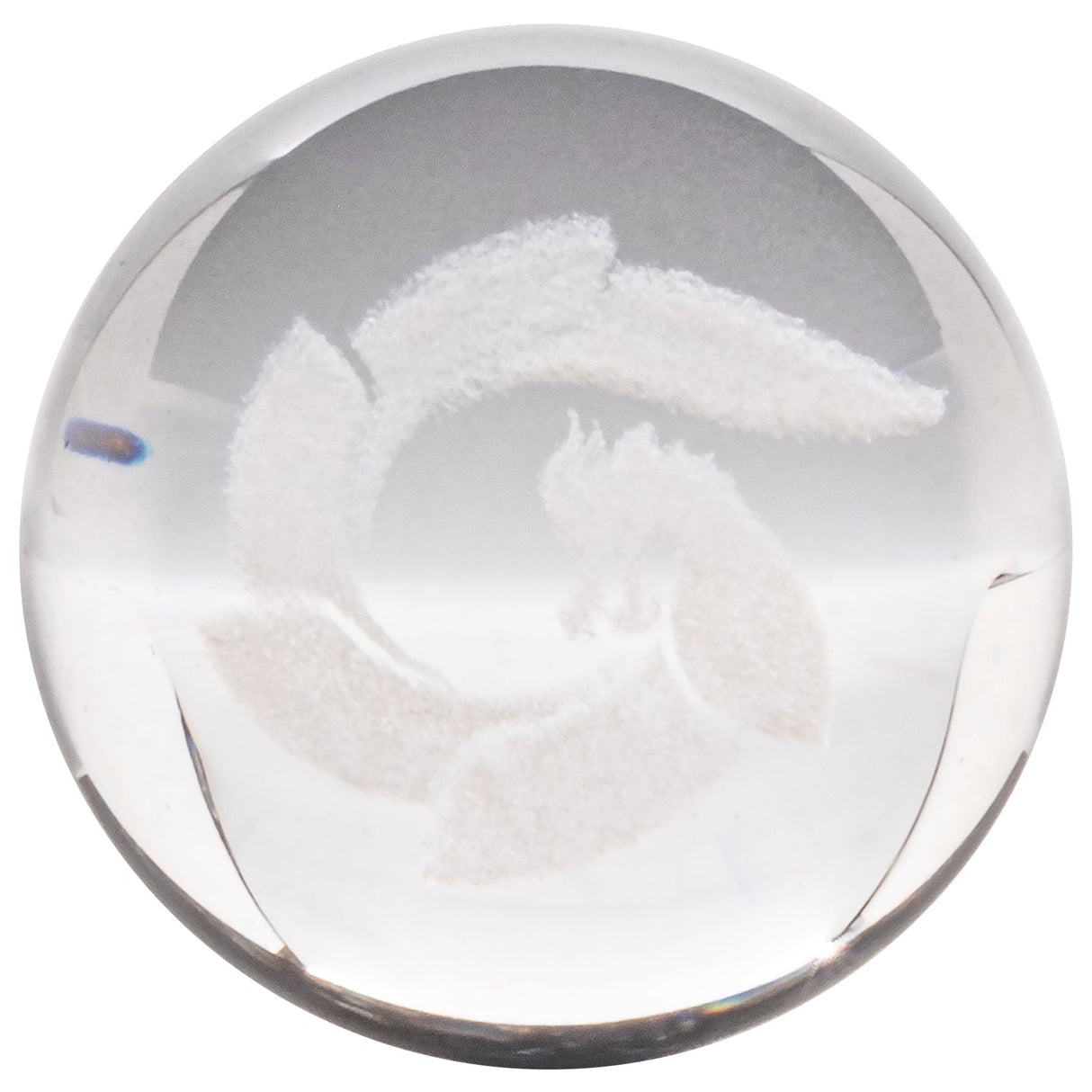 Glasshouse Etched Marble Cap for Dab Rigs, Borosilicate Glass, Front View on White Background