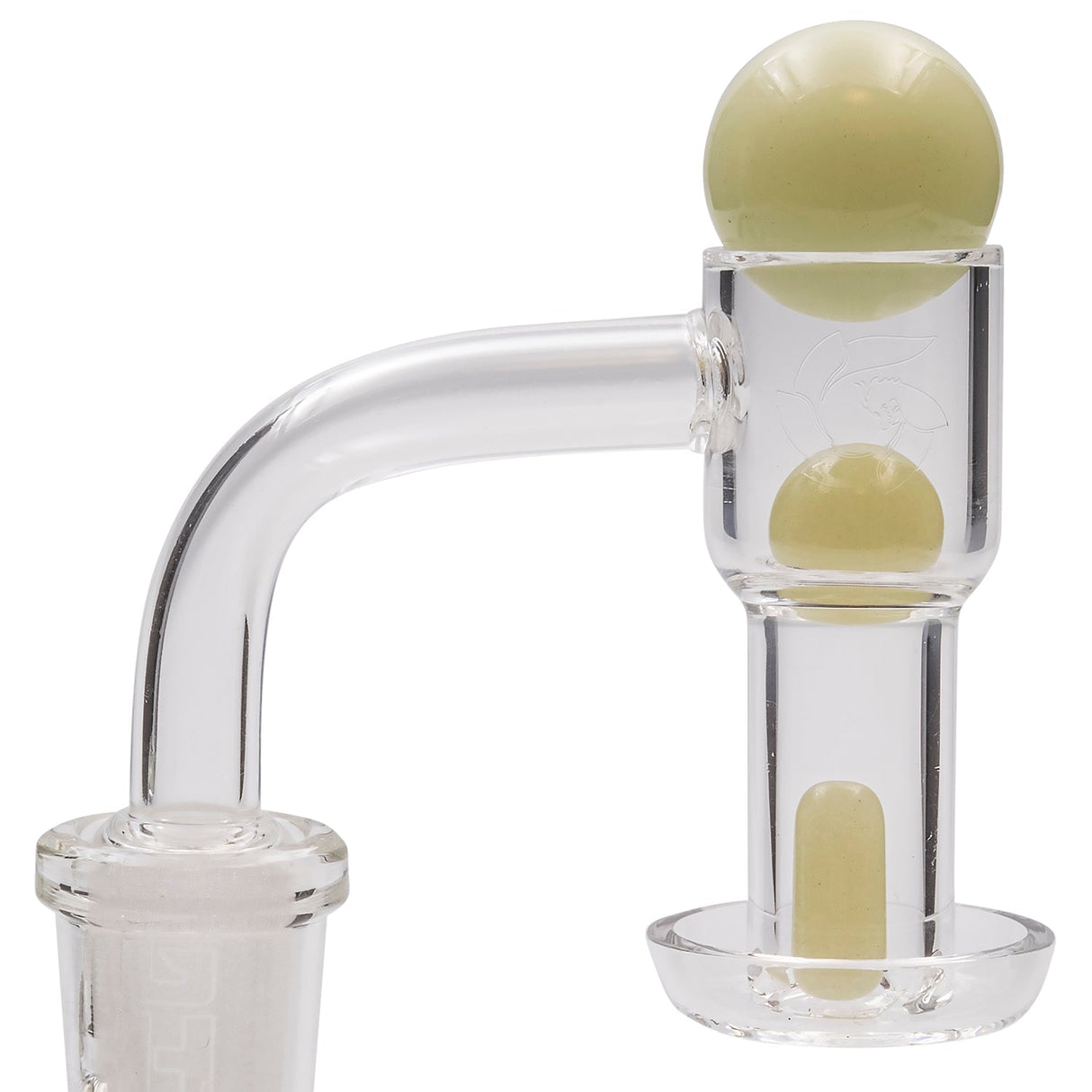 Glasshouse Full Quartz Terp Vacuum Kit side view, 90 Degree Male Joint, for Dab Rigs