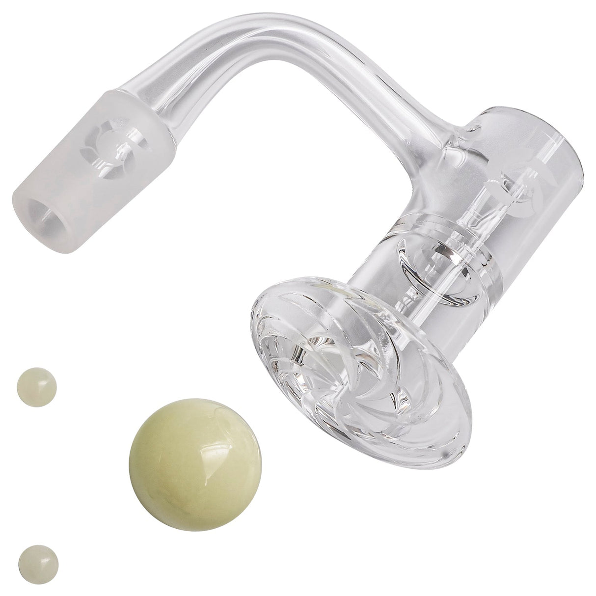 Glasshouse Hurricane 2.0 Quartz Banger Kit with Carb Cap, angled view on white background