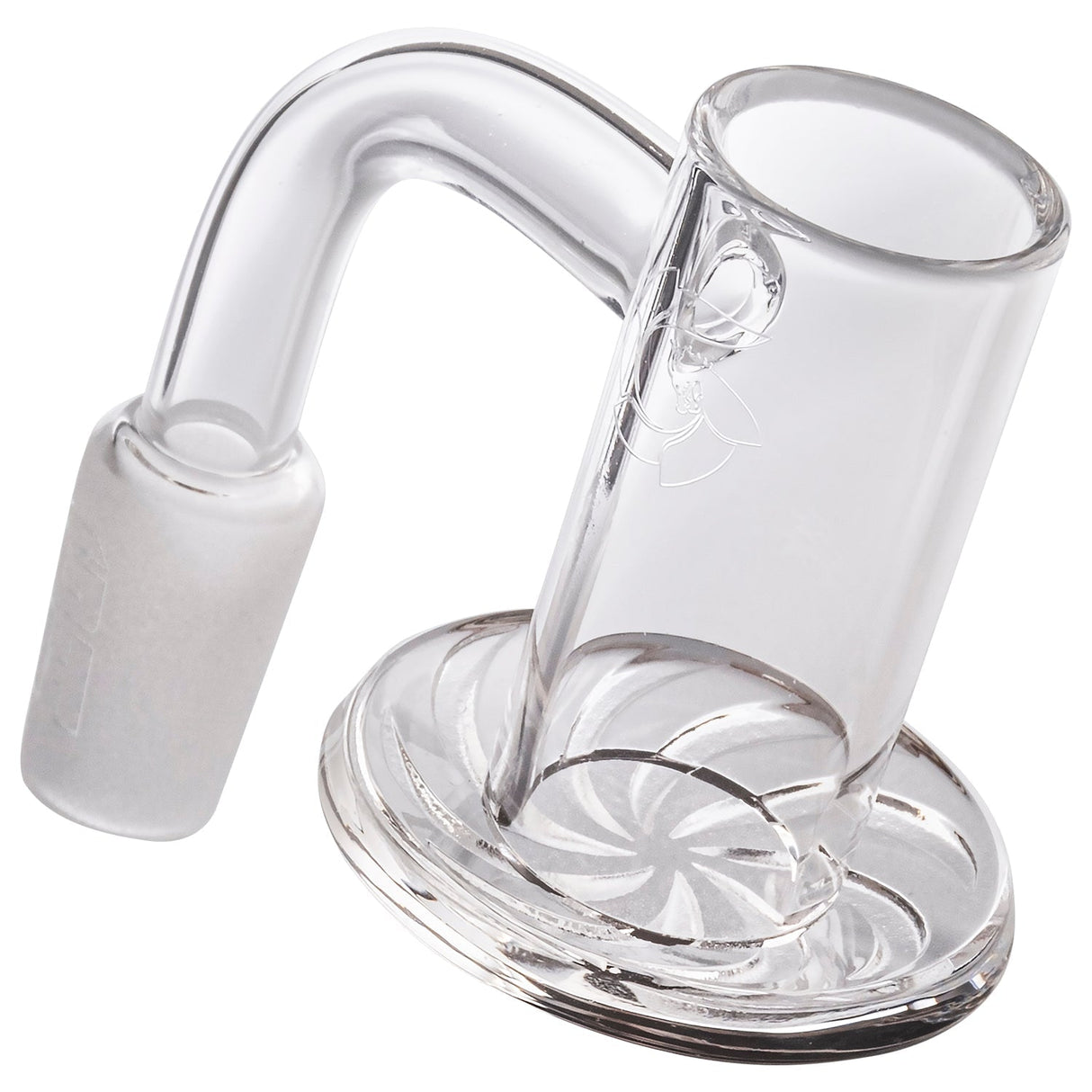 Glasshouse Hurricane Cyclone Quartz Banger Kit, 14mm Male Joint, Angled Side View