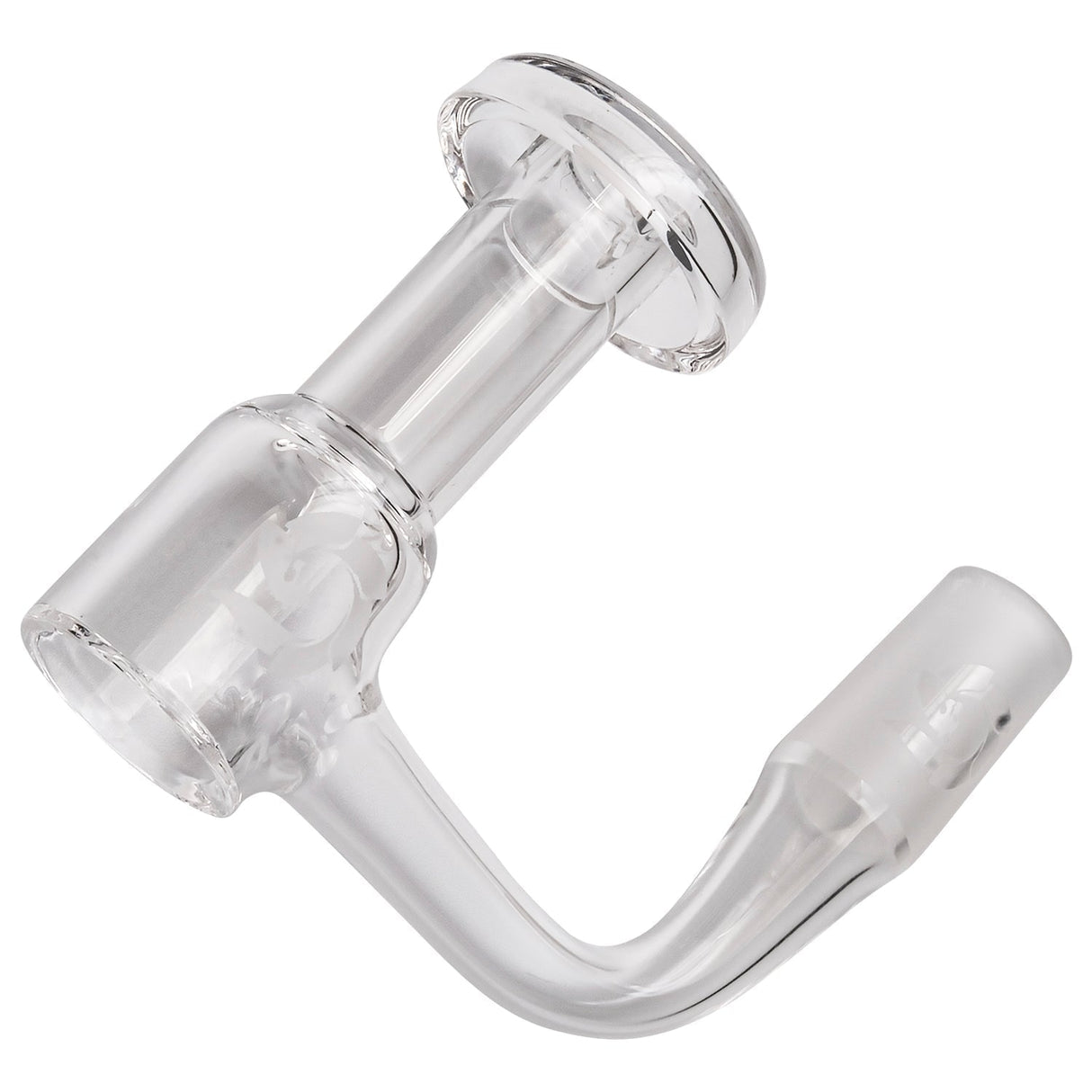 Glasshouse Mini Quartz Terp Vacuum Kit angled view, 14mm male joint size, clear quartz material