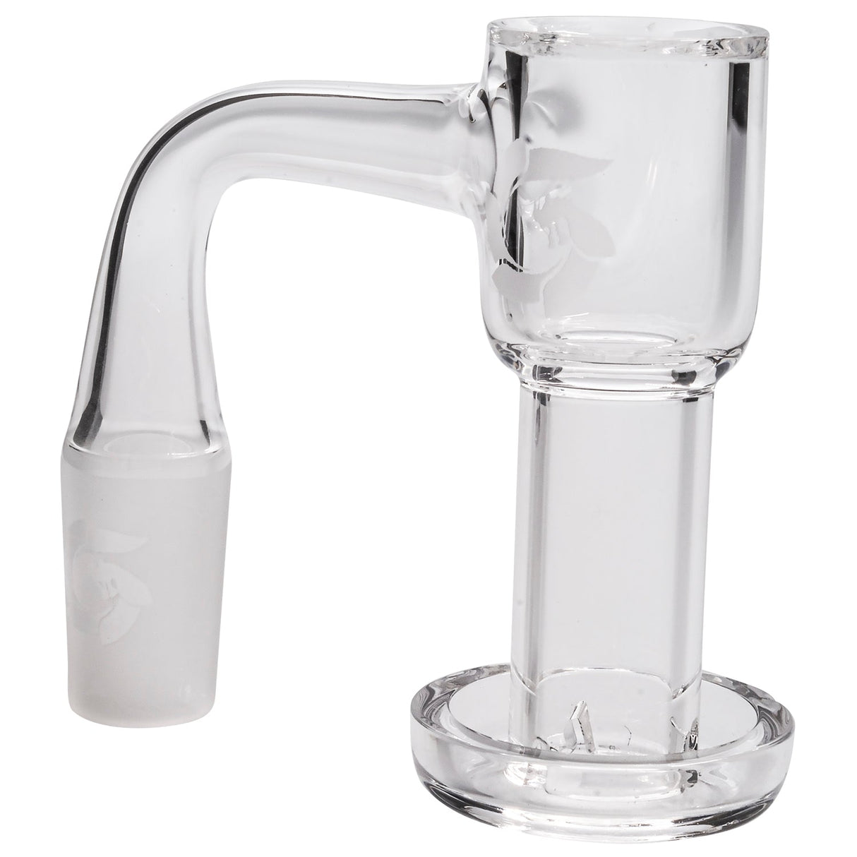 Glasshouse Mini Quartz Terp Vacuum Kit side view, 14mm male joint, clear quartz banger