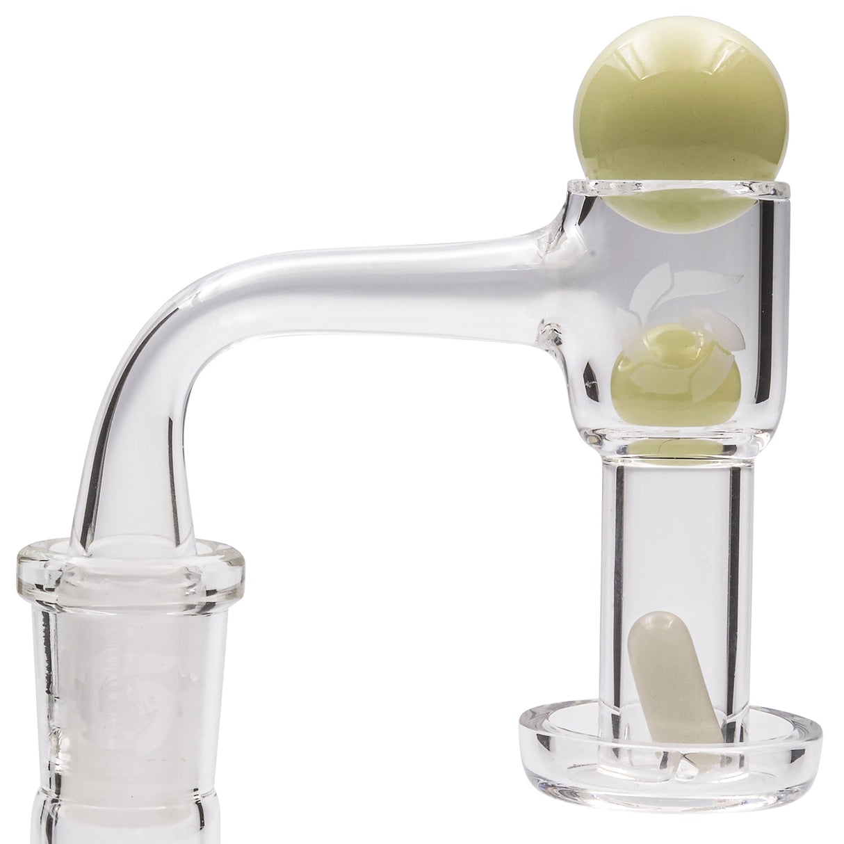 Glasshouse Mini Quartz Terp Vacuum Kit side view, 14mm male joint, for dab rigs