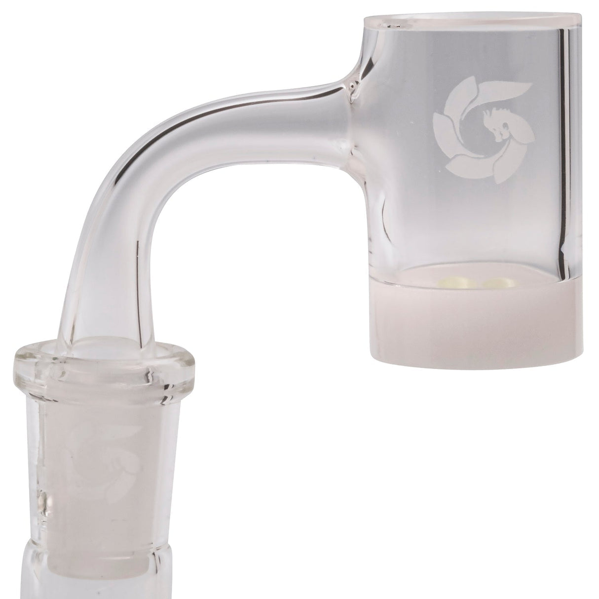 Glasshouse Opaque Crusher Quartz Banger with 9mm Thick Base, 14mm Male Joint, Side View