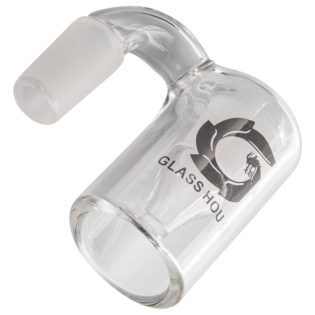 Glasshouse Quartz Reclaim Kit angle view with 2x silicone dish for dab rigs, 90-degree male joint