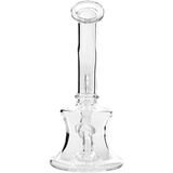 Glassic Bent Neck Travel Size Rig with Banger, Clear Borosilicate Glass, 7.5" Showerhead Percolator