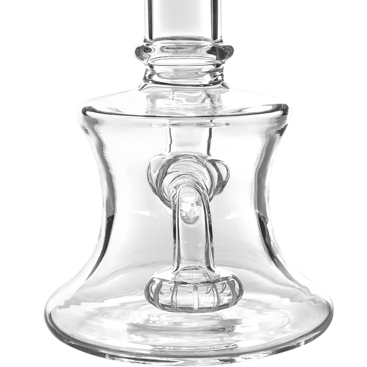 Glassic Bent Neck Travel Size Rig with Quartz Banger, Clear Borosilicate Glass, Side View
