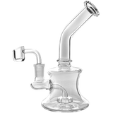 Glassic Bent Neck Travel Size Rig with Banger, Clear Borosilicate Glass, 90 Degree Joint