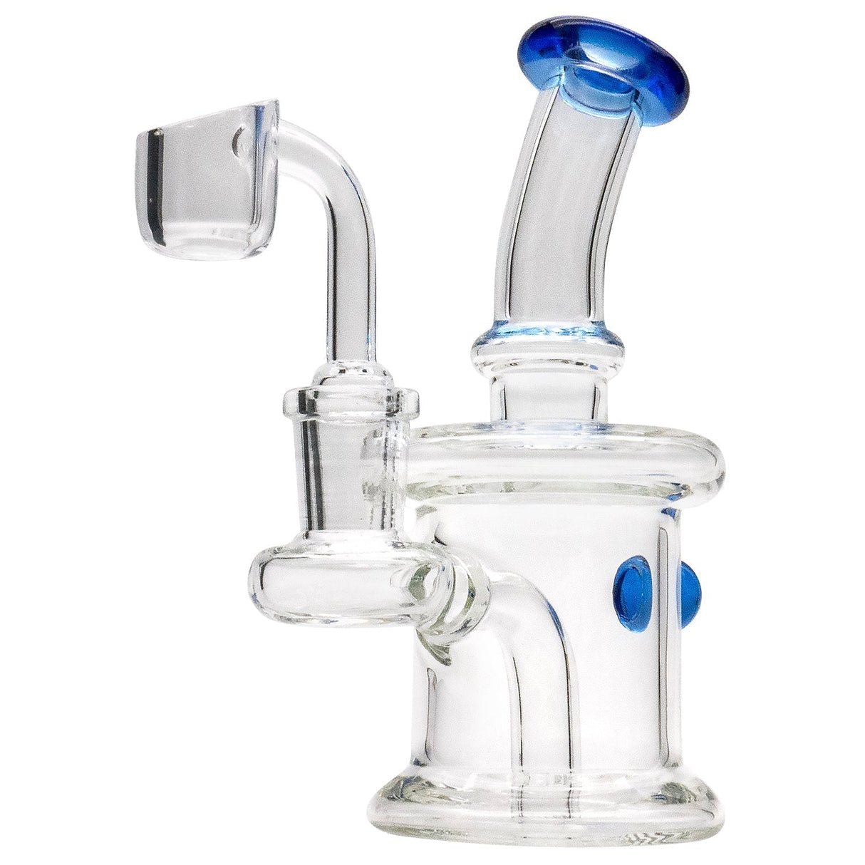 Glassic Compact Barrel Banger Hanger Rig, 5.5" Borosilicate Glass, Side View on White