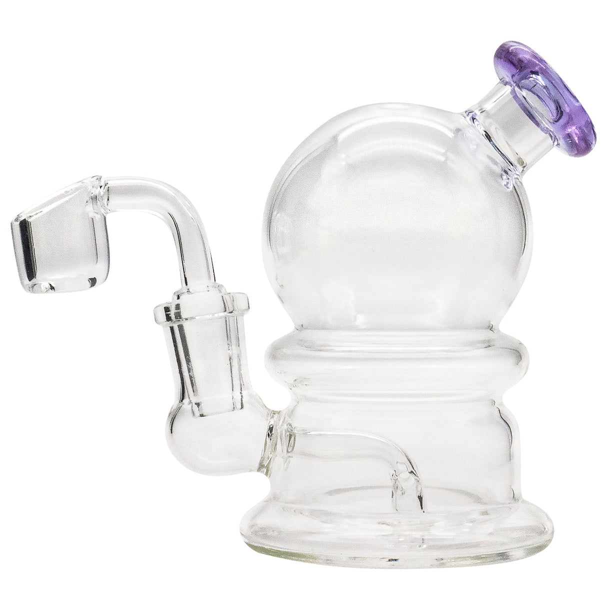 Glassic Compact Globe Banger Hanger Dab Rig with 90 Degree Quartz Banger - Side View