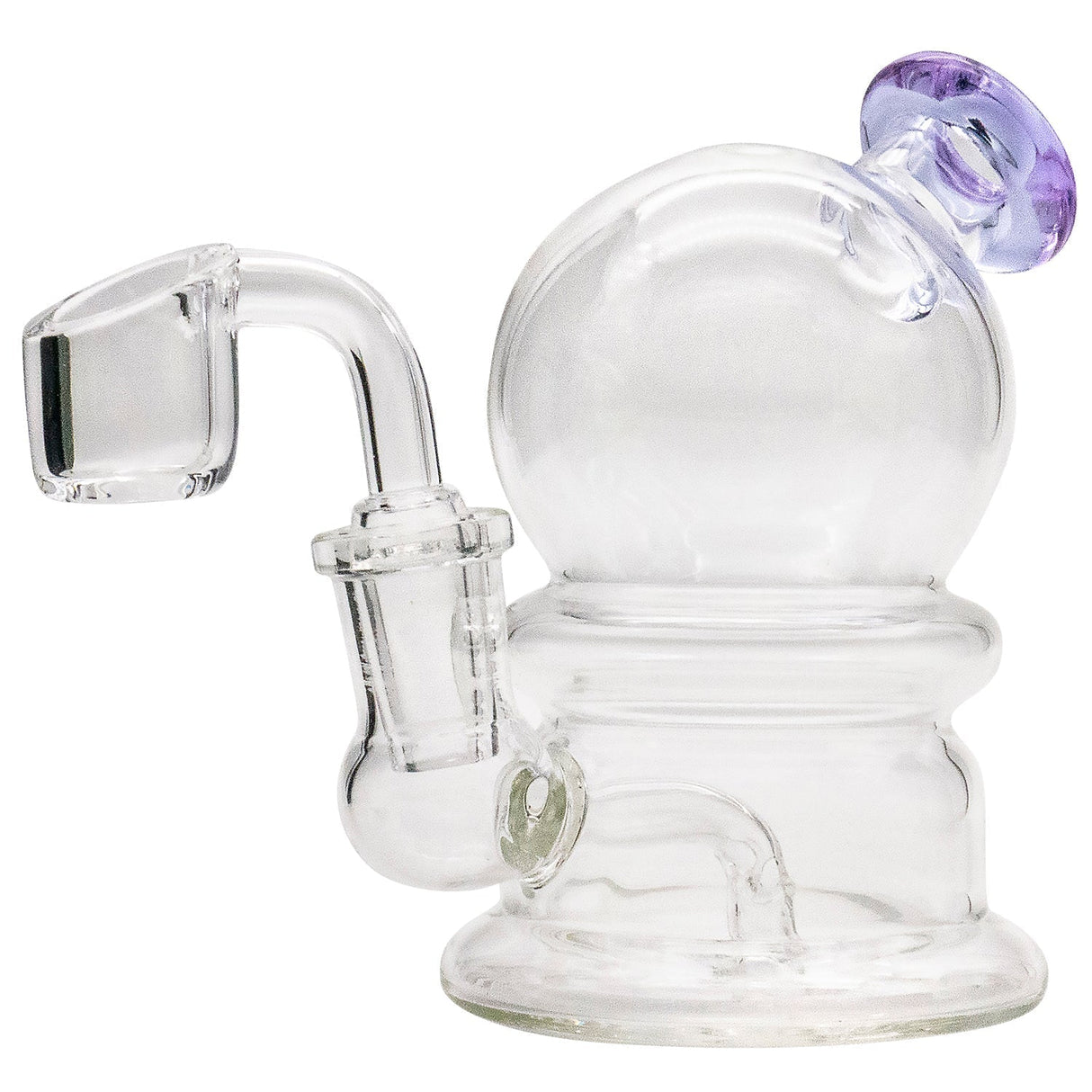 Glassic 4.5" Compact Globe Banger Hanger Dab Rig with Quartz Banger - Side View