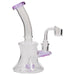 Glassic Hourglass Dab Rig with Amethyst Accents and Quartz Banger, Side View