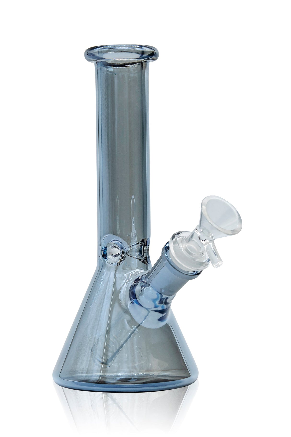 Glassic 8'' Iridescent Rainbow Beaker Bong in Pearlescent Purple, Front View on White Background