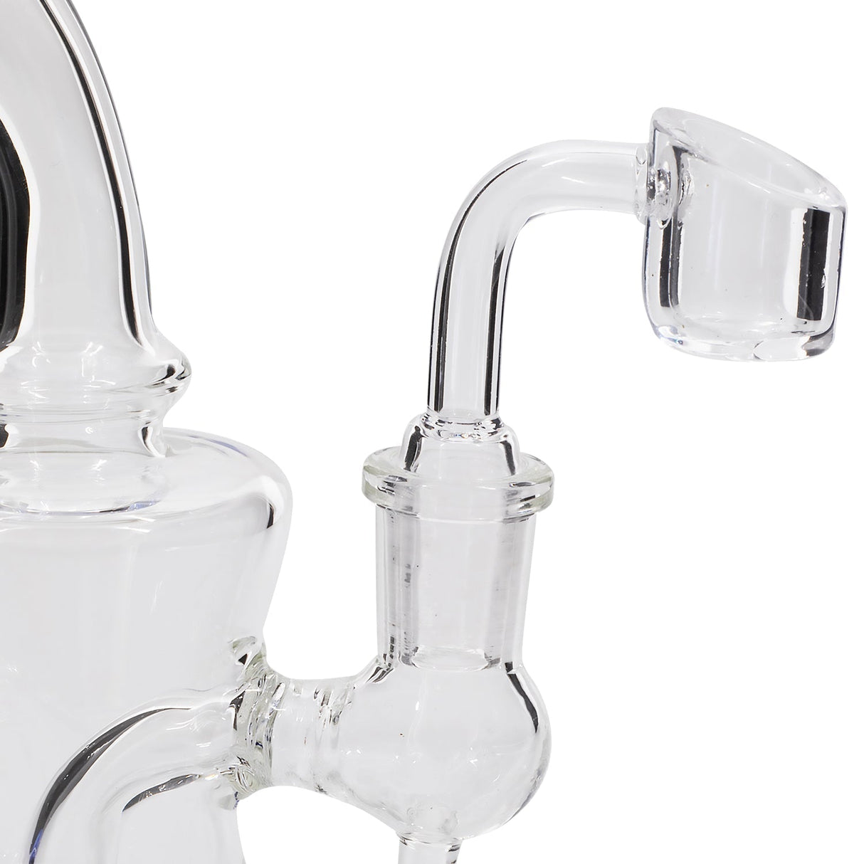Close-up of Glassic Marble-Studded Dab Rig with Banger Hanger and 14mm Joint