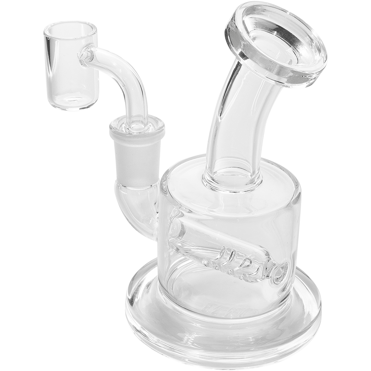 Glassic Mini Inline Dab Rig - Compact Borosilicate Glass with Banger Hanger Design
