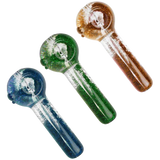 Assorted Glitter Spoon Liquid Hand Pipes for Dry Herbs, Borosilicate Glass, Top View