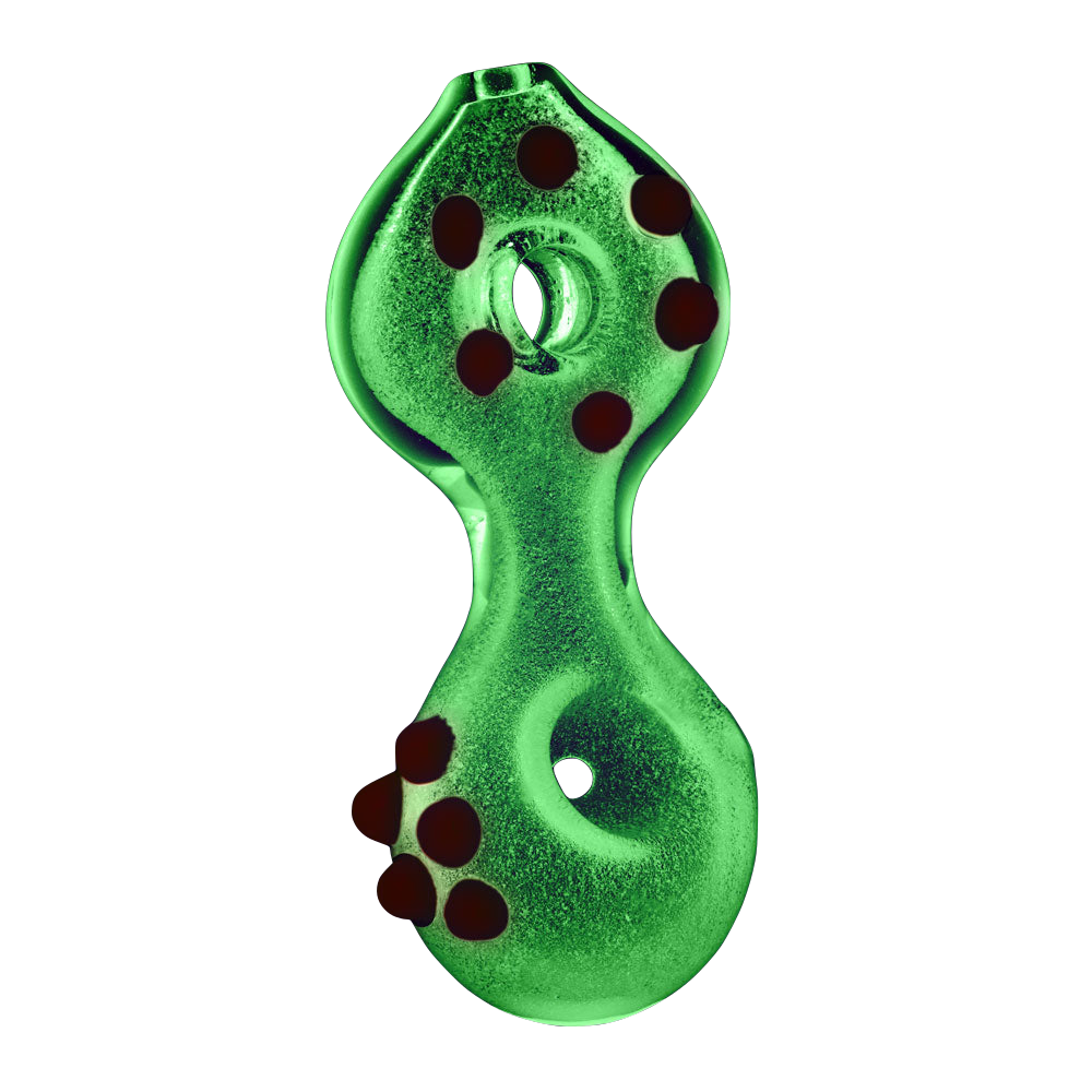 Glow in the Dark Donut Spoon Pipe, 4.25" Borosilicate Glass, Portable Design