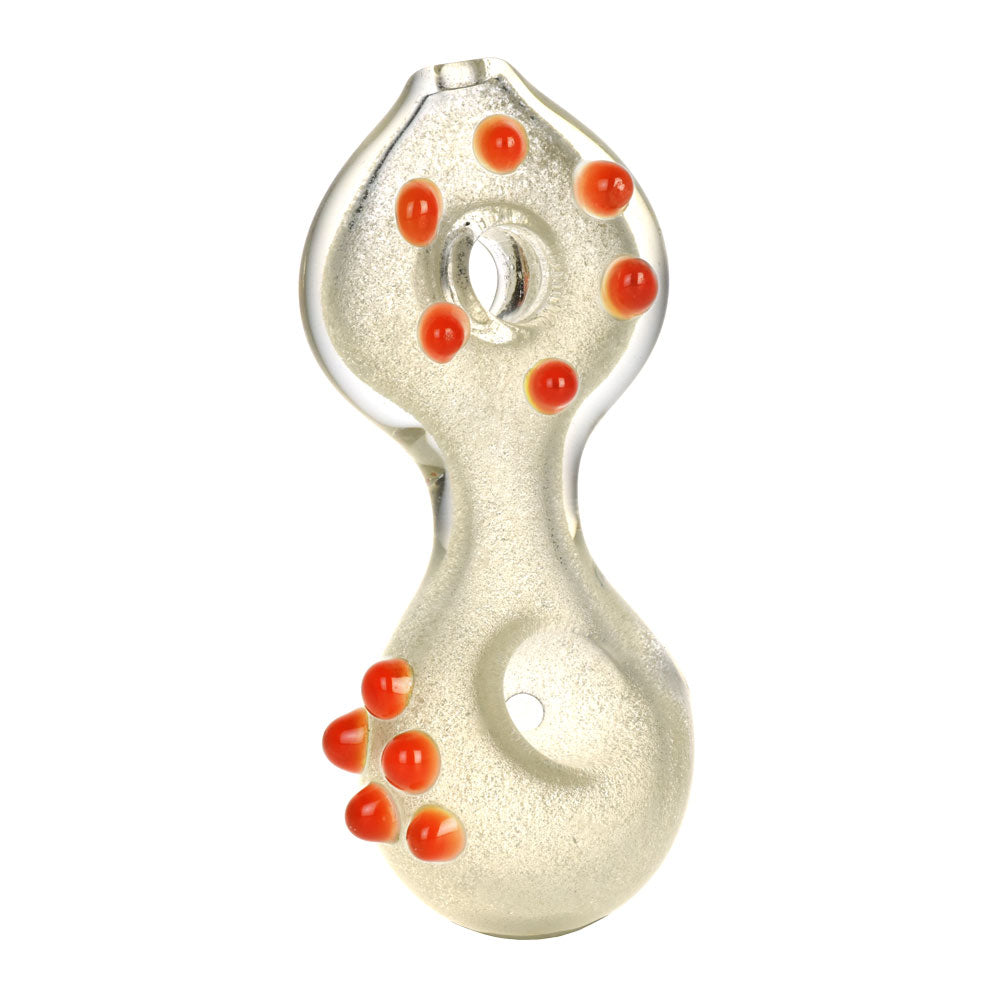 Glow in the Dark Donut Spoon Pipe, 4.25" Borosilicate Glass, Portable Design, Front View