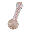 Glow in the Dark Swirl Hand Pipe with color-changing design, side view on white background
