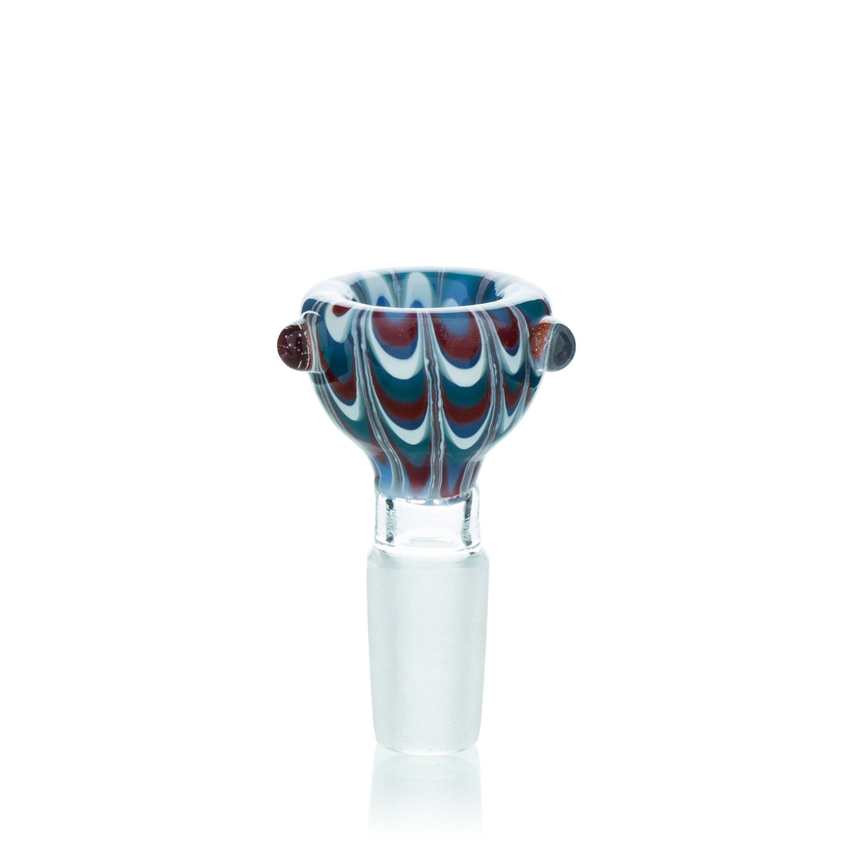 Lucky Goat Groovy Glass Bowl 14mm with Colored Swirl Design - Front View