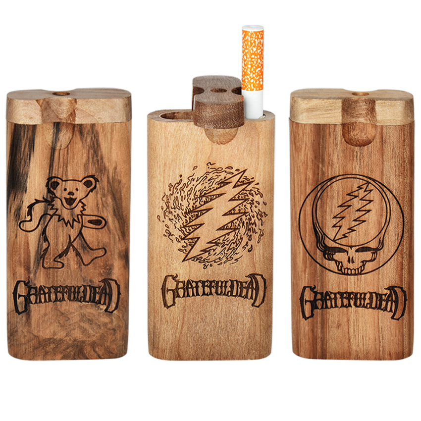 The Grateful Dead x Pulsar Engraved Twist Top Wood Dugout | 4" | Assorted Designs | 12ct Display