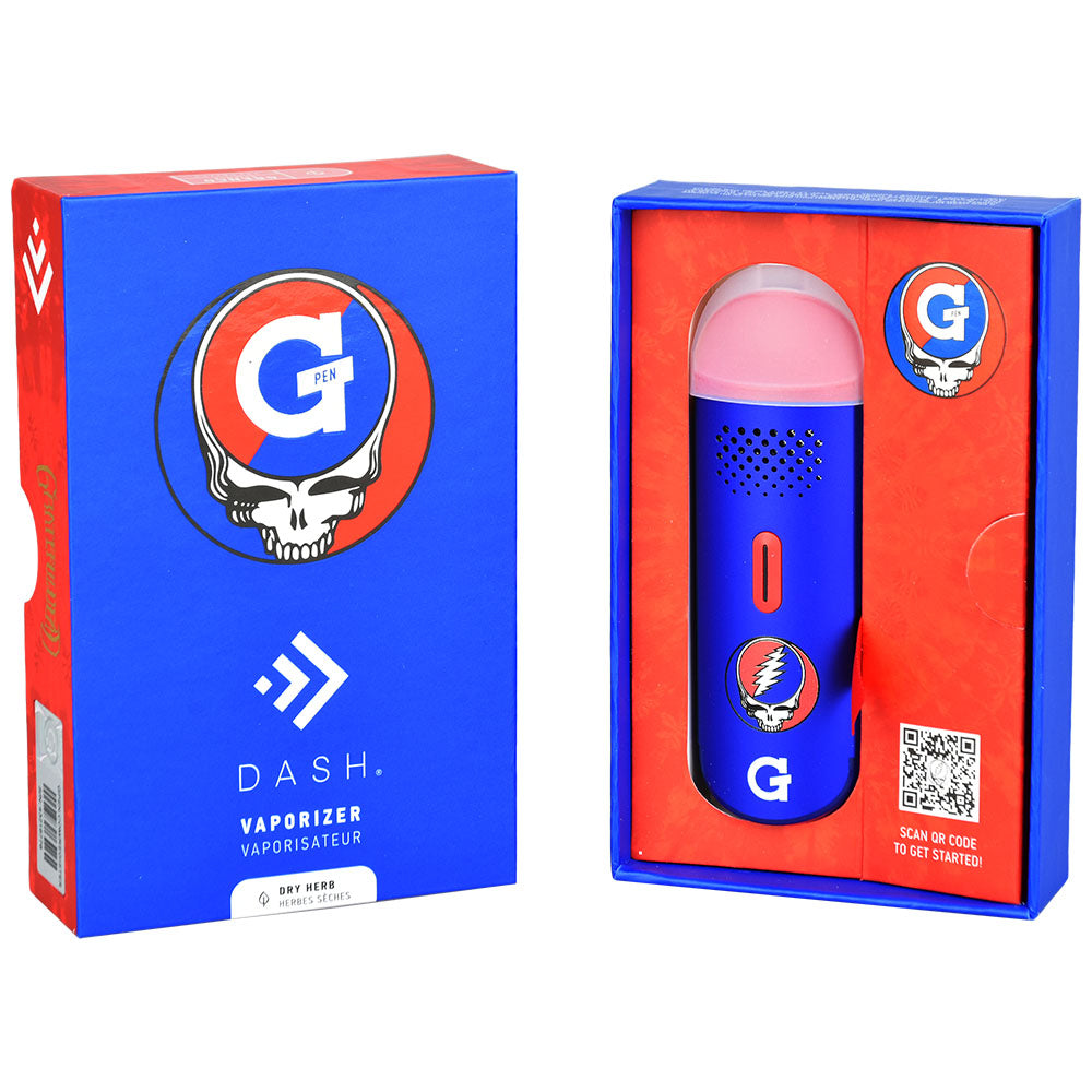 Grateful Dead x G Pen Dash Dry Herb Vaporizer in packaging, 900mAh, compact design